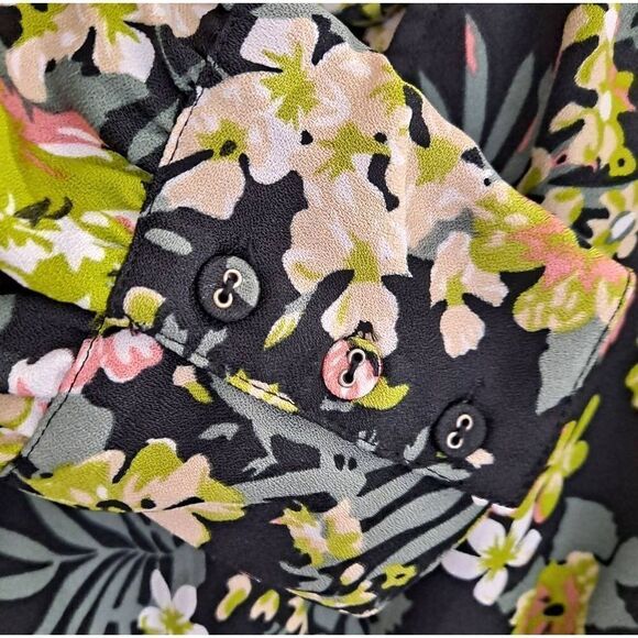 Walter Baker Long Sleeve Floral Dress Black Small - Picture 6 of 6